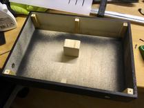 Box with support structures, ready for mounting the front plate.
